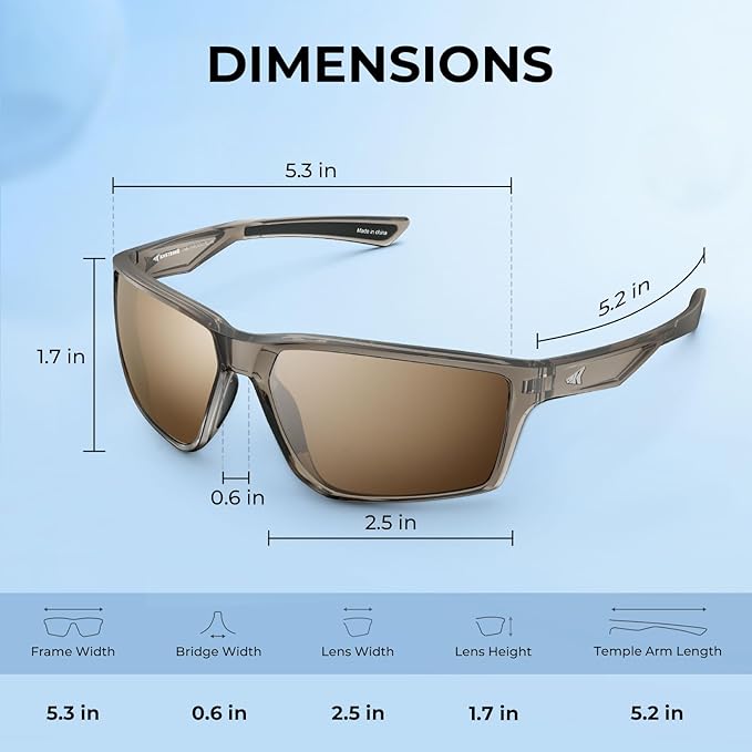 KastKing Osage Polarized Sport Sunglasses for Men and Women, Ideal for Driving Fishing Cycling Running, UV Protection-StrideForce Fitness