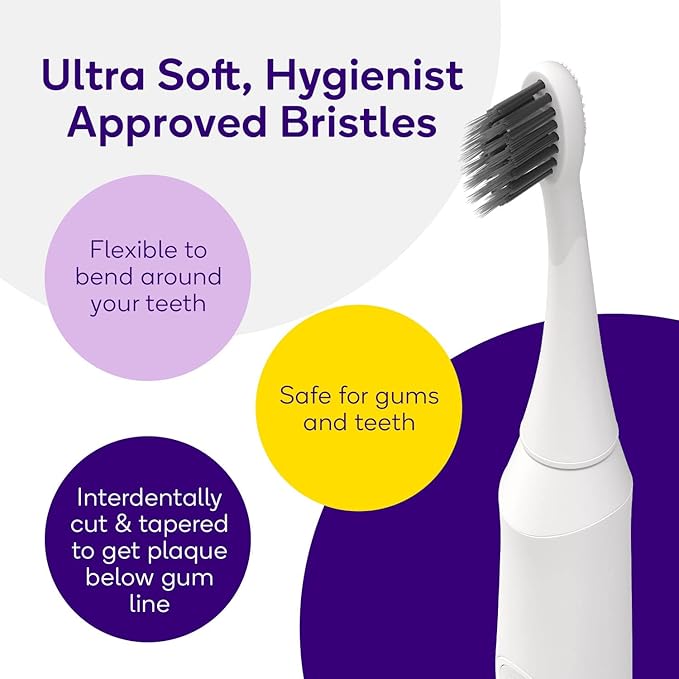 Burst Original Sonic Electric Toothbrush for Adults (White) | Soft Bristles | Deep Clean Stain & Plaque Removal | 3 Modes: Teeth Whitening, Sensitive & Massage