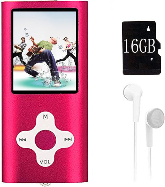 Mp3 Player,Music Player with a 16 GB Memory Card Portable Digital Music Player/Video/Voice Record/FM Radio/E-Book Reader/Photo Viewer/1.8 LCD (Red)-StrideForce Fitness