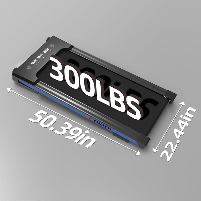 GOYOUTH 2 in 1 Under Desk Electric Treadmill Motorized Exercise Machine with Wireless Speaker, Remote Control and LED Display, Walking Jogging Machine for Home/Office Use-StrideForce Fitness