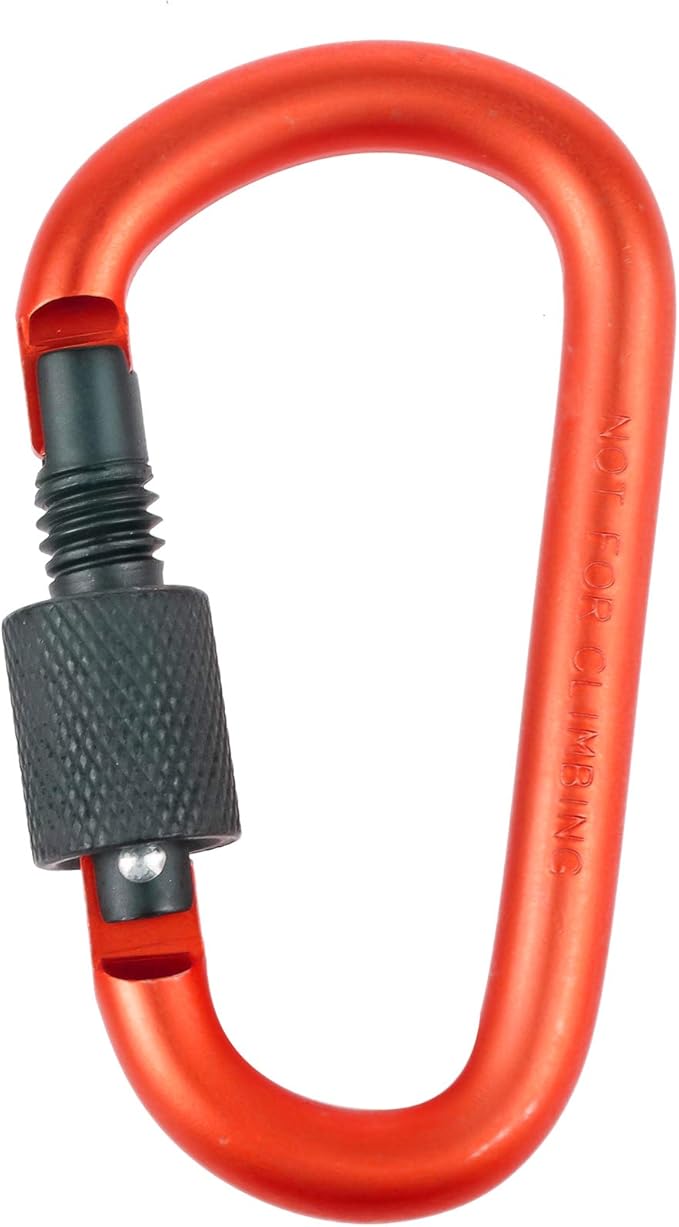 10 Pack Aluminum D Ring Key Rings Hiking Clips Locking Carabiner for Hiking Camping Fishing and Outdoor Use，Clips with Screw Gate Multicolored-StrideForce Fitness