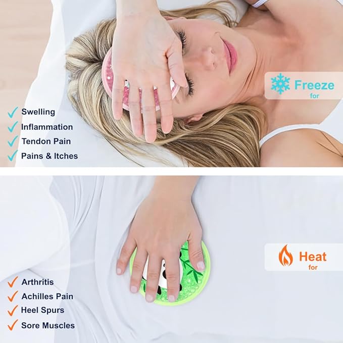 Gel Ice Pack for Injuries 2 Packs Cute Reusable Hot Cold Gel Packs for Fever Pain Relief Wisdom Teeth First Aid and Neck Head Arms Legs Knee Ankle