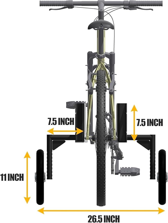 CyclingDeal Adjustable Adult Bicycle Bike Stabilizers Training Wheels Fits 24" to 29" - Quality Heavy Duty-Max Weight up to 120kg/265 lbs.-StrideForce Fitness