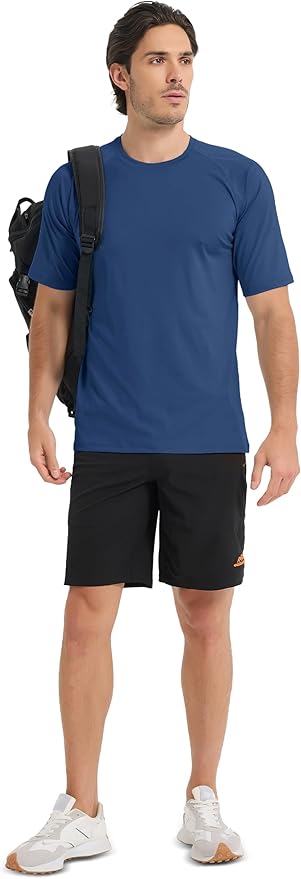 MAGCOMSEN Men's Short Sleeve UPF 50+ Sun Protection Shirts Quick Dry Athletic T-Shirt Hiking Running Swimming Rash Guard-StrideForce Fitness