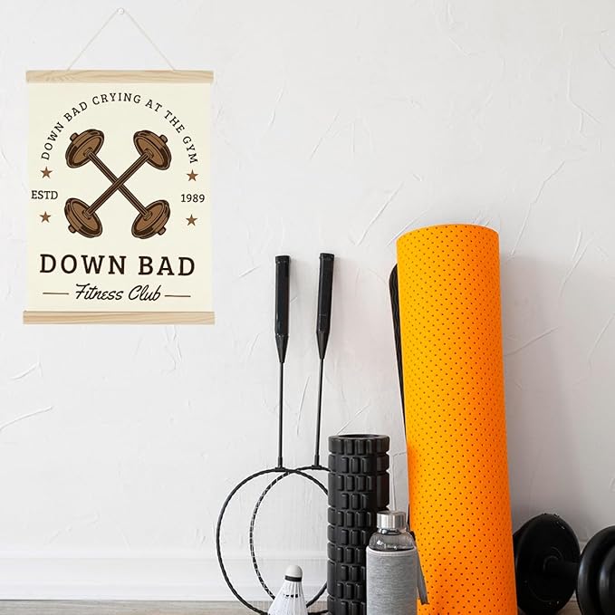 Gym Motivational Posters Funny College Dorm Posters Gifts for Guys Girls Friends Down Bad Crying at The Gym Flag Wall Art Decor Sign for Home Gym Bedroom Office-StrideForce Fitness