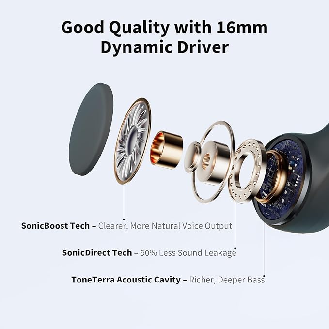 Bone Conduction Headphones, Open Ear IPX8 Waterproof Headsets Bluetooth 6.0 with Mic, Wireless Earbuds 10H Playtime Swimming Headphones for Sports, Running, Cycling-StrideForce Fitness