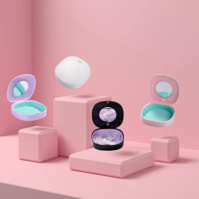 Doboli 2 Pack Retainer Case with Vent Holes, stocking stuffers for gift women men,Compatible with Invisalign,Night Guards,and Mouth Guards Case - Includes Storage Bag,Slim Aligner Remover Tool