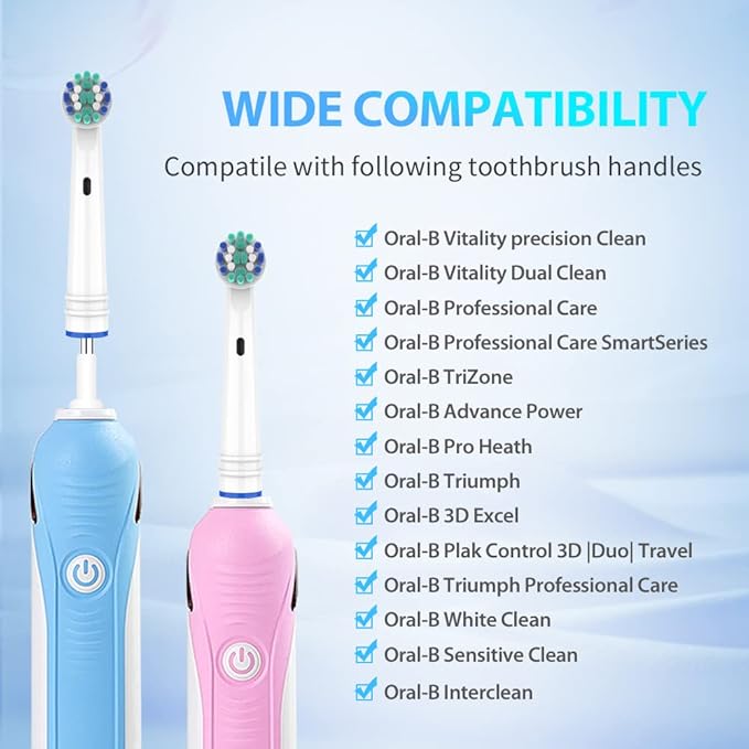 Replacement Toothbrush Heads for Oral B Braun(Individually Packaged),16 Pack Professional Electric Toothbrush Heads Compatible with Oral B 7000/Pro 1000/9600/ 5000/3000/8000 (16 Count)