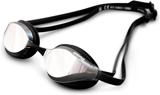 ARENA Unisex Python Racing Swim Goggles for Men and Women Anti-Fog No Leak Max Comfort Dual Strap, Mirror/Non-Mirror Lens-StrideForce Fitness