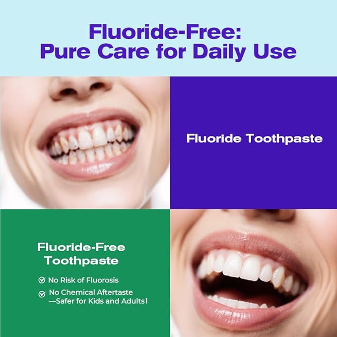 Agave Sensitive Toothpaste, Fluoride-Free Natural Whitening Toothpaste for Sensitive Teeth, Gentle Gum Care, Helps Remove Stains, Fresh Mint Herbal Formula, 3 Pk US Manufactured