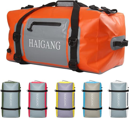 70L Waterproof Duffel Bag Travel Dry Bag, Large Capacity, Adjustable Thickened Straps and Handles, Zip Closure, Air Valve, Keep Equipment Safe, Suitable for Boating Rafting Motorcycle Kayaking-StrideForce Fitness