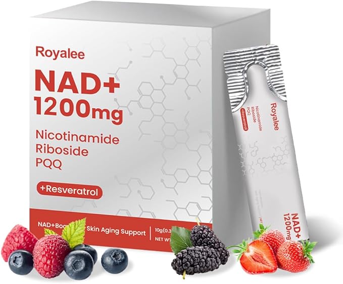 NAD Supplement 1200mg Synergistic Blend with Nicotinamide Riboside, PQQ & Resveratrol - Premium Anti-Aging Supplement for Cellular Energy, Mental Clarity and Longevity (30 Packets)1-StrideForce Fitness