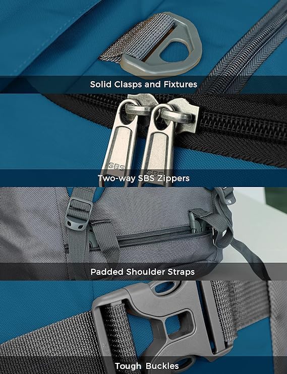 Ubon Large Duffel Bag Weekender Bags with Shoe Compartments 4-Way Sports Gym Backpack with Padded Straps Camping Traveling Duffle Bag-StrideForce Fitness