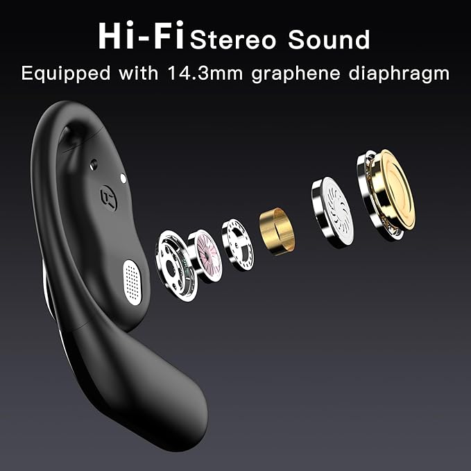 Wireless Earbuds Bluetooth Earbuds Built-in Mic with Ear Hooks 50H Playtime Ear Buds LED Display Charging Case Waterproof Design for Running Fitness-StrideForce Fitness