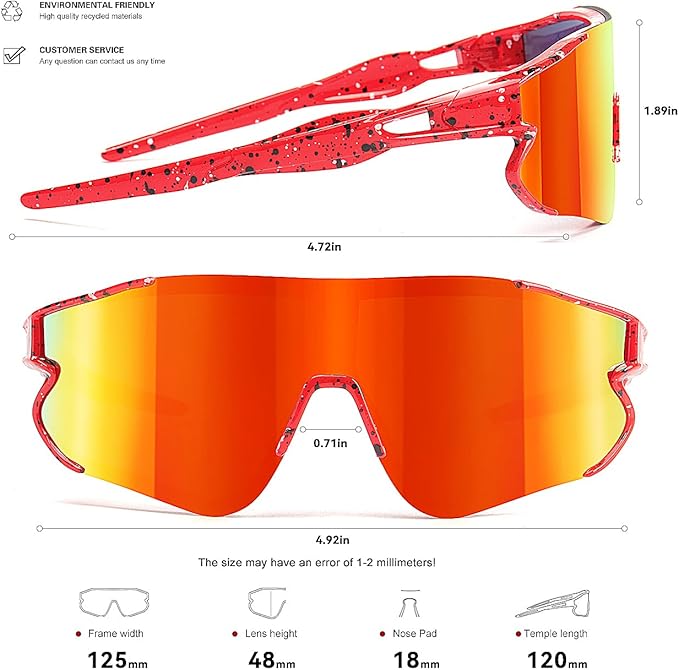 Kids Baseball Sunglasses for Boys Girls Youth Softball Cycling Sports Sunglasses UV400 Protection Age 5-12-StrideForce Fitness