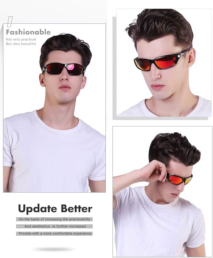 FAGUMA Sports Polarized Sunglasses For Men Cycling Driving Fishing UV400 Protection-StrideForce Fitness