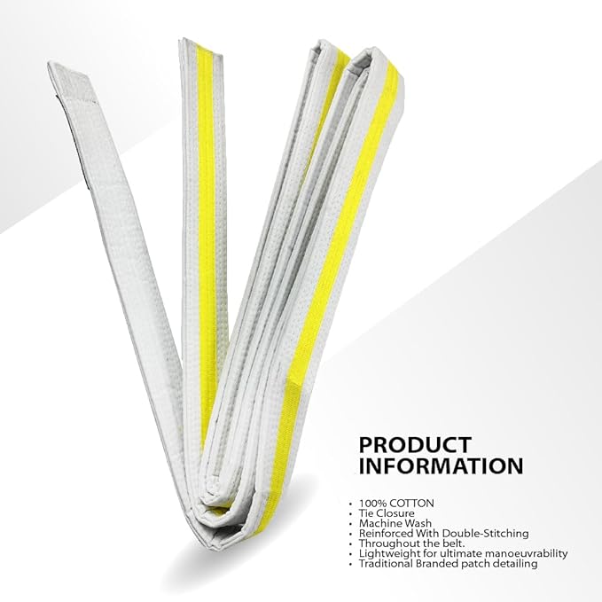 Karate Belt, All-Purpose Martial Arts Belt, Judo, Taekwondo Belt, Durable MMA Color Rank TKD Belt Size 0-6.-StrideForce Fitness