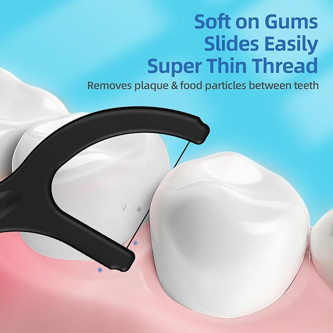 Biodegradable Dental Floss Picks - Easy Glide for Fresh Breath and Healthy Gums