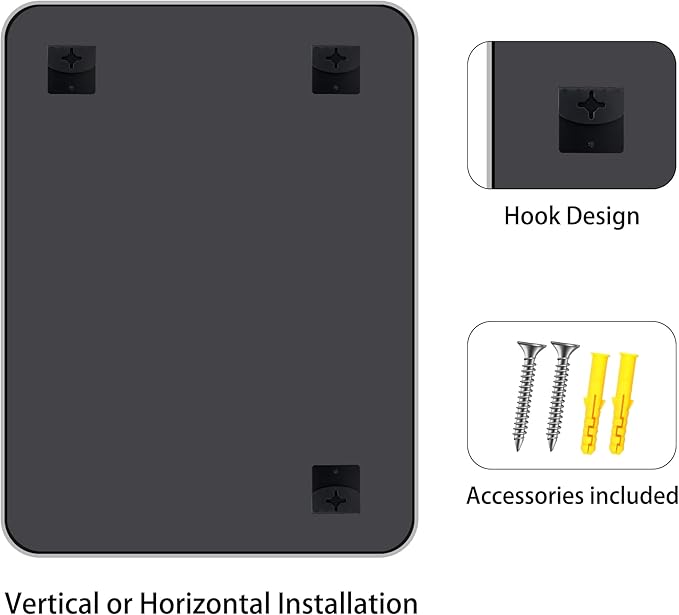 FORBATH 36x48 Inch Silver Bathroom Mirror for Over Sink, Large Rectangular Wall Mirror with Metal Frame, Rounded Corners for Bathroom, Bedroom, Entryway Decor (Horizontal or Vertical)-StrideForce Fitness