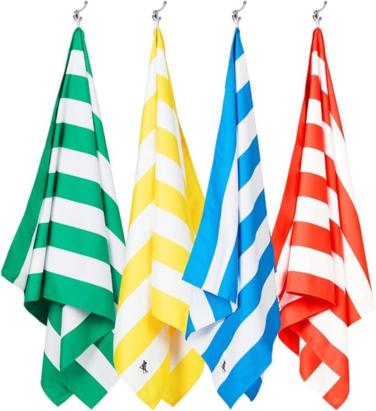 Dock & Bay Beach Towel - Quick Dry, Sand Free - Compact, Lightweight - 100% Recycled - Includes Bag - Cabana - Set A (4), Large (160x90cm, 63x35)-StrideForce Fitness