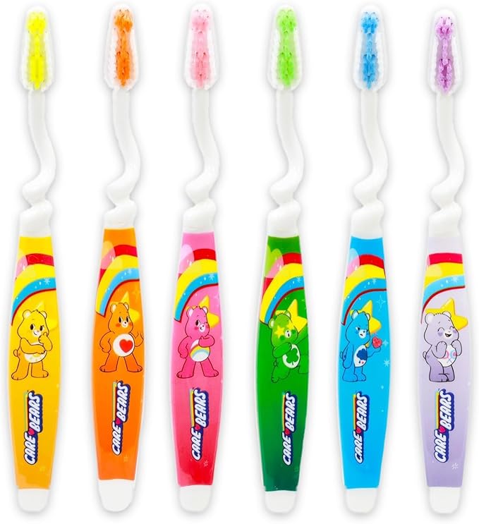 AIAG Kids Toothbrush Set - Bundle with 12 Toothbrushes Featuring Cheer Bear, Funshine Bear for Kids and Toddlers 12 Count