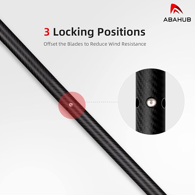 Abahub 1 x Carbon Kayak Paddles, 90.5 Inches Kayaking Oars for Boating, Canoeing with Free Paddle Leash, Carbon Fiber Shaft Black/Blue/Green/Orange/Yellow/White/Red Plastic Blades-StrideForce Fitness