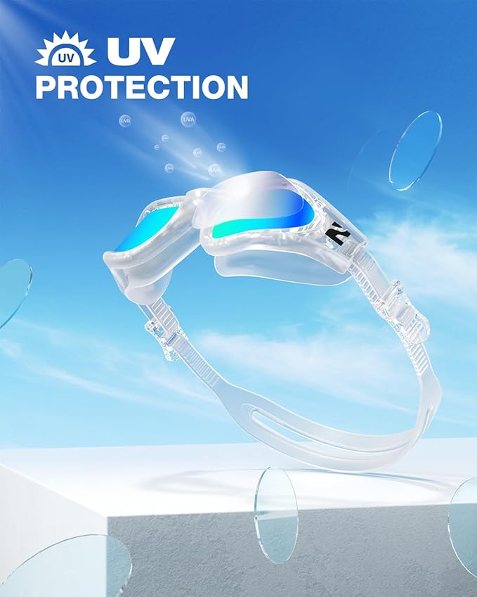 ZIONOR G1 Lite Swim Goggles with Swim Cap Comfortable Anti-fog Swimming Goggles Cap Set for Adult Men Women-StrideForce Fitness