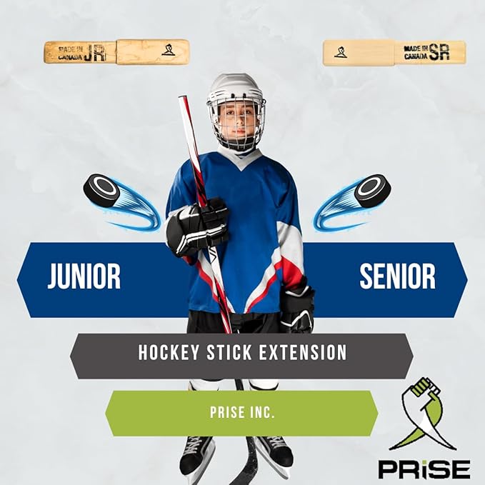 Prise | Solid Hockey Wood Stick Extention That fits All Composite Hockey Sticks. You can Extend Your Stick up to 12 inches. Very Robust, The tip is Made of Hardwood and Handmade.-StrideForce Fitness