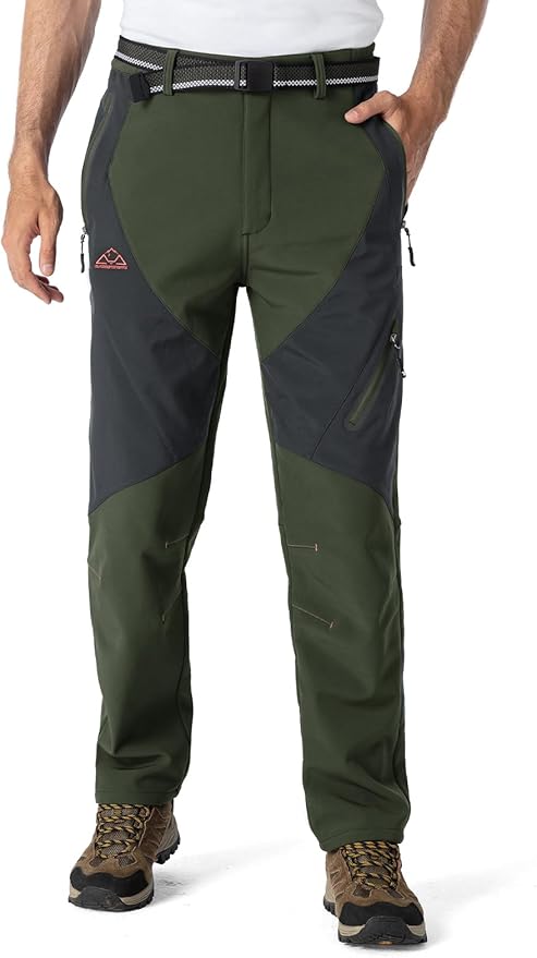 YSENTO Men's Fleece Lined Ski Snow Pants Winter Waterproof Softshell Insulated Hiking Cargo Pants-StrideForce Fitness