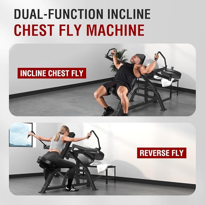 Chest Press Machine,Incline Chest Fly Machine,Deck Fly Machine,Upper Body Strength Training Equipment for Home Gym-StrideForce Fitness