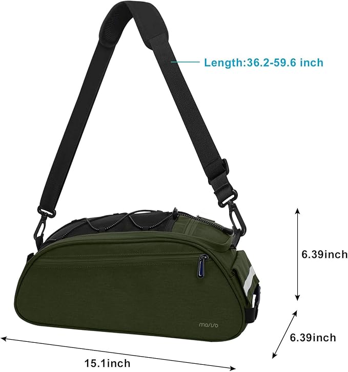 MOSISO Bike Rack Bag, Waterproof Bicycle Trunk Pannier Rear Seat Pouch Cycling Bike Carrier Backseat Storage Luggage Saddle Shoulder Bag-StrideForce Fitness
