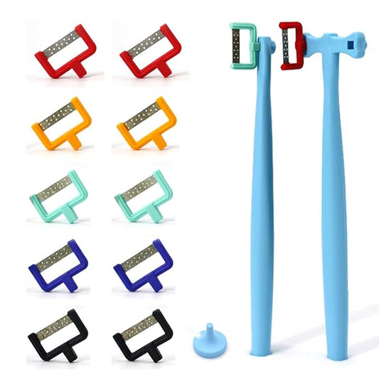 Complete IPR Kit for Orthodontic Treatment, Interproximal Enamel Reduction Set with Manual Handpiece and Assorted Polishing Strips | Dental Tool for Space Creation and Tooth Gapping Contouring