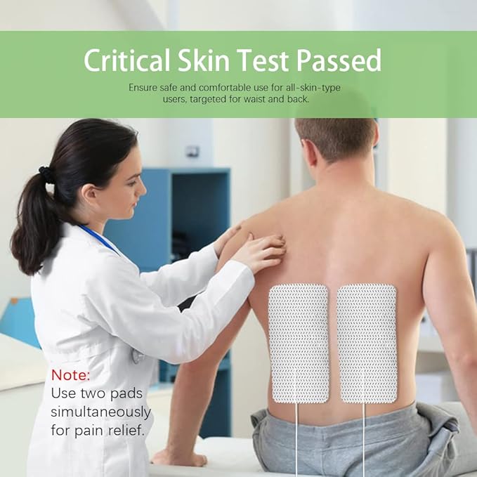 TENS Unit Replacement Pads for Waist and Lower Back Pain Relief 4X8" Large TENS Unit Pads Self-Adhesive Electrode Pads Compatible with TENS 7000, AUVON TENS- 4 Pcs-StrideForce Fitness