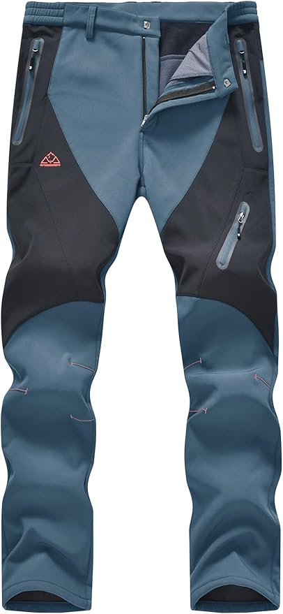 YSENTO Men's Fleece Lined Ski Snow Pants Winter Waterproof Softshell Insulated Hiking Cargo Pants-StrideForce Fitness