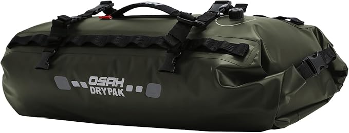 Waterproof Duffel& Luggage Bag - Motorcycle Dry Bag Tail Saddle Bags with Roll Top Closure,Large Storage Space,for Camping, Kayaking, Fishing & Traveling(Green, 20L)-StrideForce Fitness