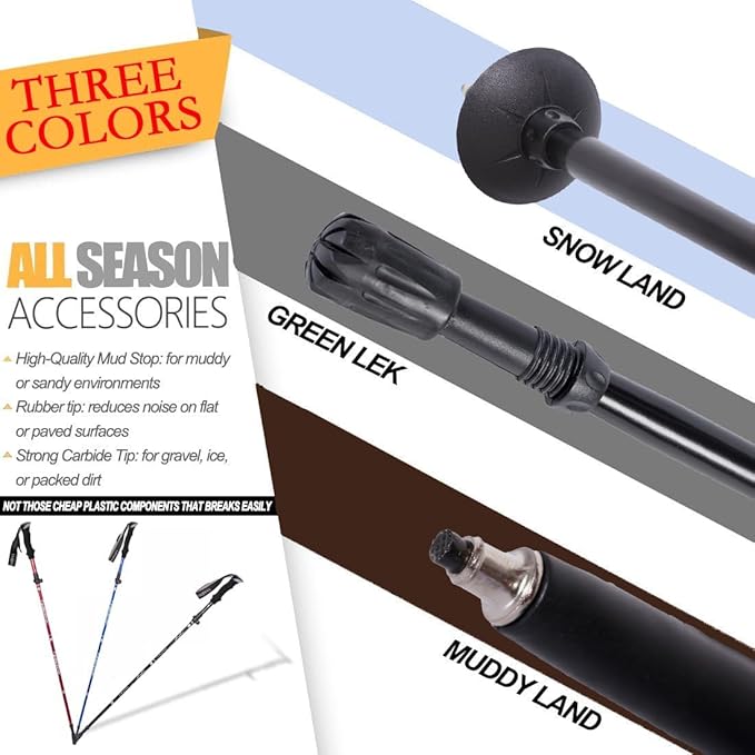 Trekking Poles - 1pc Sports Aluminium 7075 Anti Shock Walking Trekking Hiking Stick Pole,Ultralight Alpenstock,Adjustable Quick,Single Collapsible Pole-StrideForce Fitness