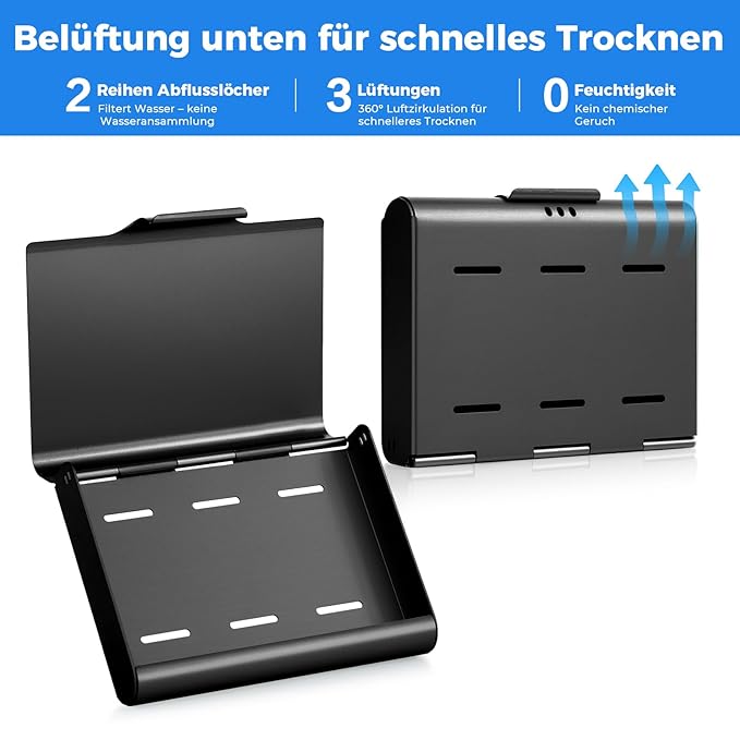 Aluminum Retainer Case for Invisalign Aligners, Partial Mouth Guard Case Denture Retainer Container Case Holder with Vent Holes, Slim Orthodontic Aligner Case for Traveling-1 Pack Black