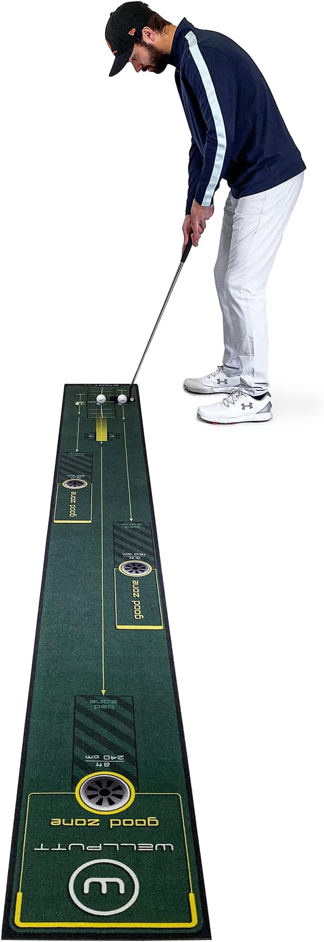 WELLPUTT - Golf Putting Training Mat - 10ft Start 2.0-StrideForce Fitness