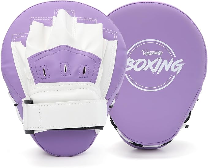Valleycomfy Boxing Curved Focus Punching Mitts- Leatherette Training Hand Pads-StrideForce Fitness