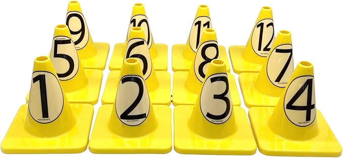 LVL10 Pro Training Cones - 6" Soccer Training Cones for Sports - for Basketball, Football, Basketball and Agility Drills - Soccer Field Markers That Won't Crack, Slide or Fly-StrideForce Fitness