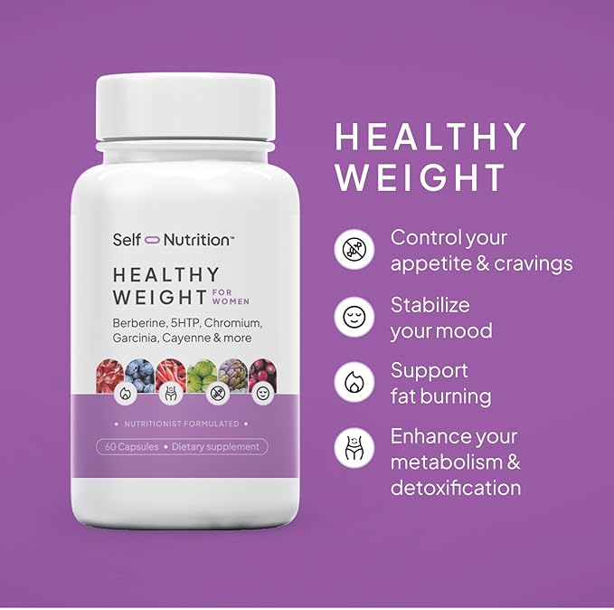 Healthy Weight Loss Supplement for Women, Vegan, Appetite and Craving Control, Fat Burner, Metaboilism Booster, Weight Loss Supplement, Metabolism and Mood Booster - 60 Units-StrideForce Fitness
