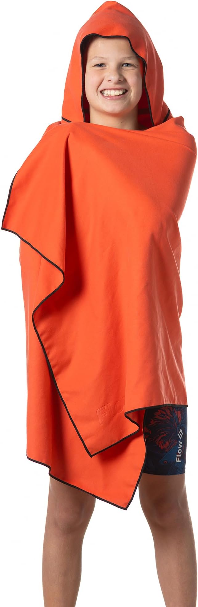 Flow Hydro Sport Towel - Microfiber Quick Dry Swimming Towels for Swim, Pool, Triathlon, and Other Water Sports in Medium, Large, Extra Large, and Hooded Sizes (Red, Large w/Hood)-StrideForce Fitness