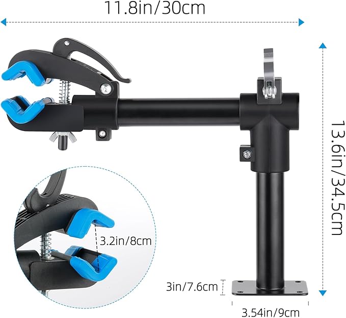 Urban Deco Bike Repair Stand Bench Mount Bike Stand Wall Mounted Bike Work Stand Bicycles Maintenance Rack Bike Clamp for Road Mountain Bike,Road Bike-StrideForce Fitness