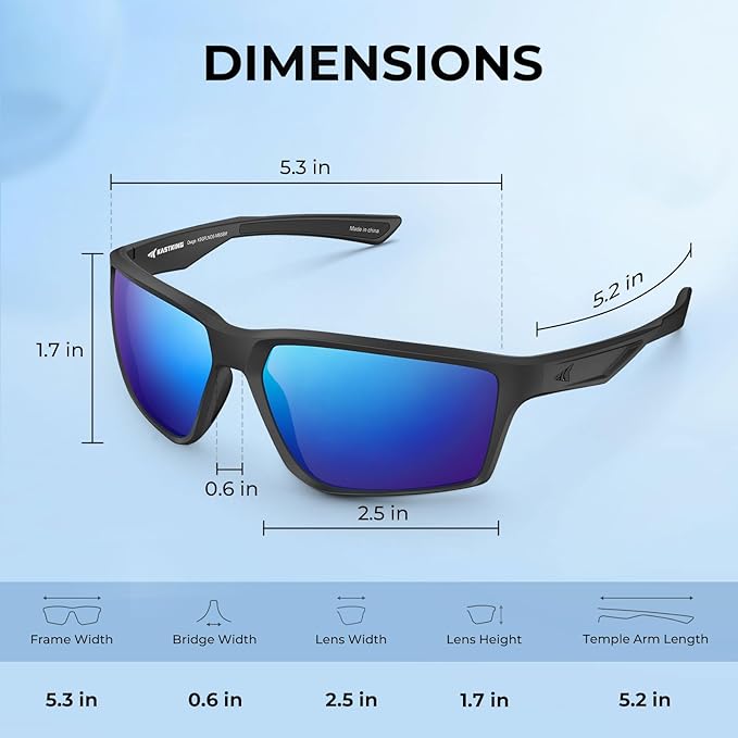 KastKing Osage Polarized Sport Sunglasses for Men and Women, Ideal for Driving Fishing Cycling Running, UV Protection-StrideForce Fitness
