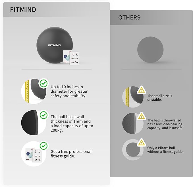 Pilates Ball - 10 Inch Core Ball for Yoga, Stability, Fitness, Ab & Core Workout, Physical Therapy-StrideForce Fitness