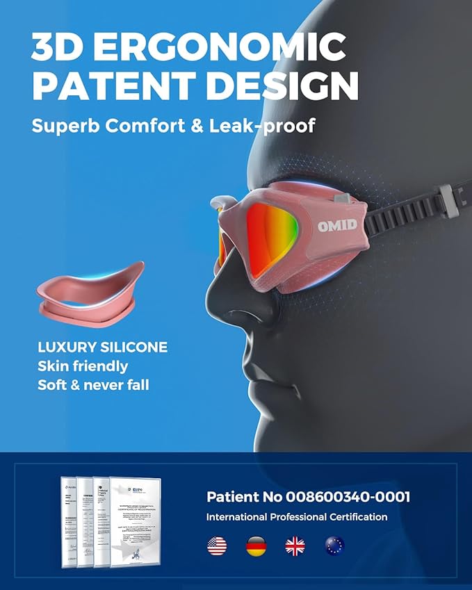 OMID Swim Goggles, P2 Polarized Swimming Goggles for Men Anti-fog Goggles Swimming for Adult Women-StrideForce Fitness