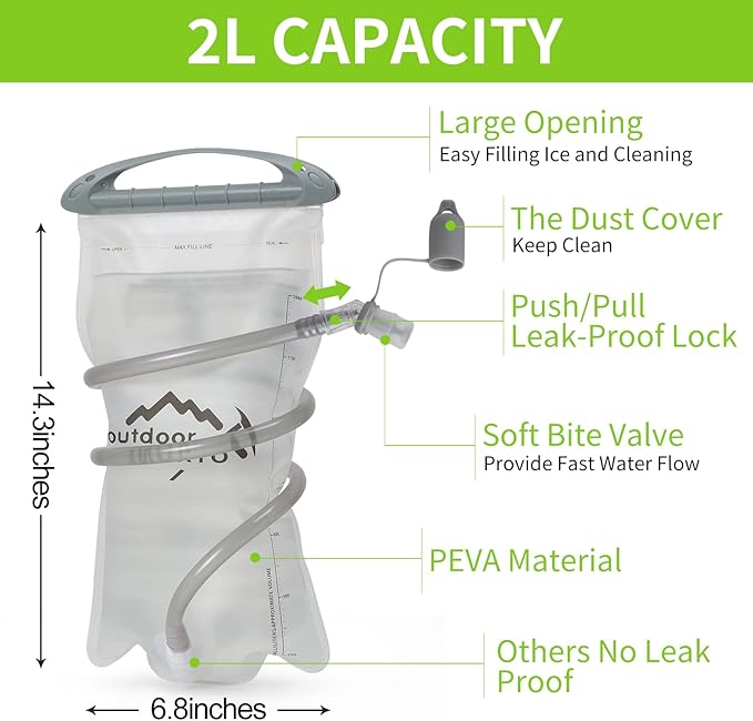 Hydration Pack Backpack, Lightweight Water Backpack with 2L Leakproof Hydration Bladder Daypack for Men Women,Running Hydration Vest for Outdoor Trail-StrideForce Fitness