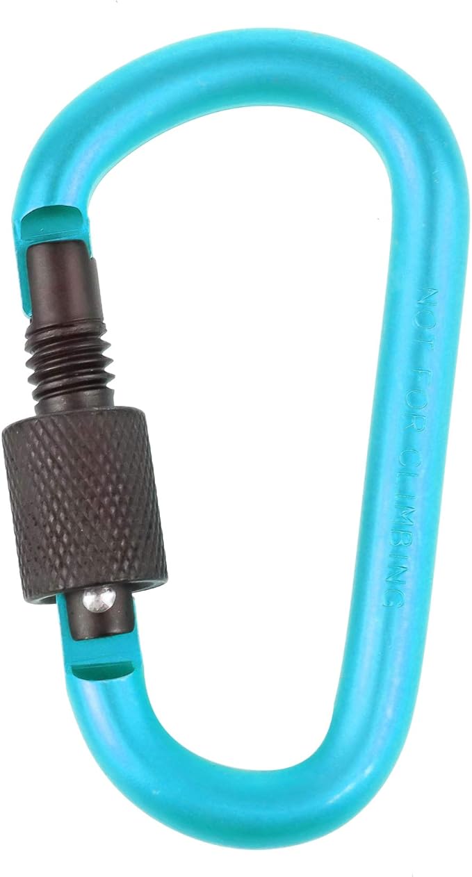 10 Pack Aluminum D Ring Key Rings Hiking Clips Locking Carabiner for Hiking Camping Fishing and Outdoor Use，Clips with Screw Gate Multicolored-StrideForce Fitness