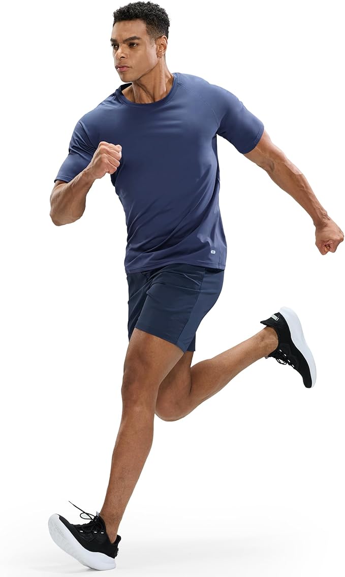 MIER Men's Dry Fit Workout T-Shirts Athletic Running Tee Short Sleeve Crew Neck Gym Tops, Polyester, Moisture Wicking-StrideForce Fitness