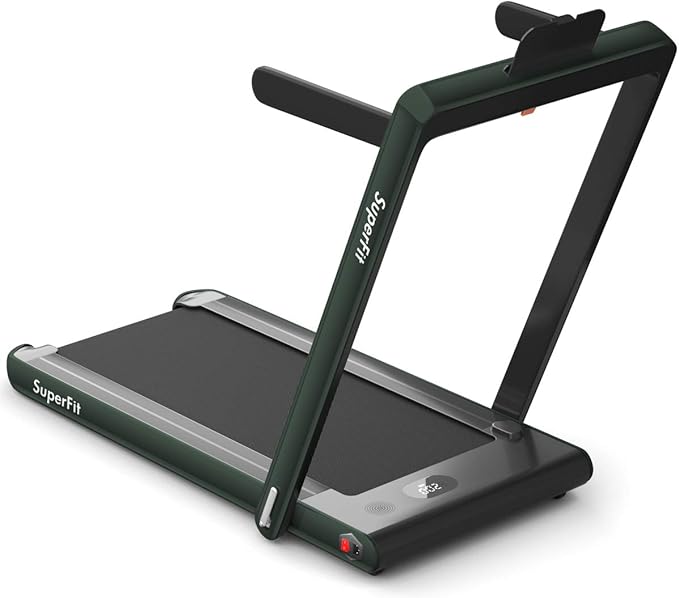 GYMAX Walking Pad, 2.25HP Dual Display Foldable Treadmill for Home with Remote/Smart App Control, Portable Compact Treadmill for Office Under Desk, Folding Running Machine for Small Spaces-StrideForce Fitness